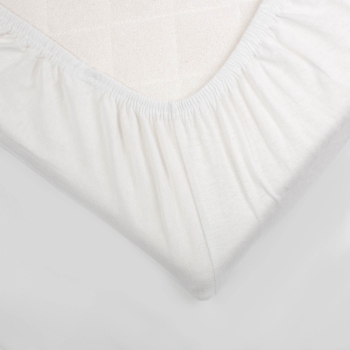 Resguardo impermeável para cama de bebé em tecido turco, com cantos elásticos