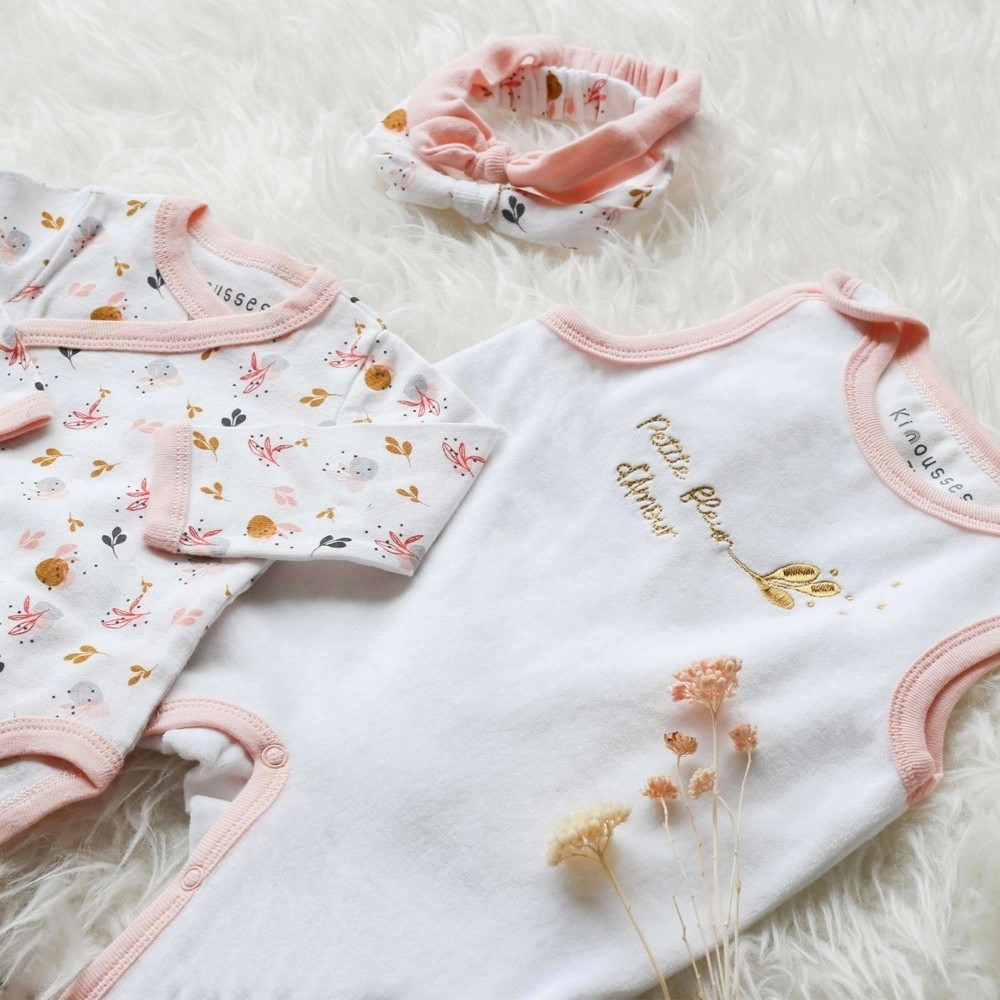Set nascita bambina - Piccolo fiore - 4 pezzi Trois Kilos Sept - 5 Set nascita bambina - Piccolo fiore - 4 pezzi Trois Kilos Sept - 5
