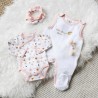 Conjunto nacimiento niña - Pequeña flor - 4 piezas Trois Kilos Sept - 2