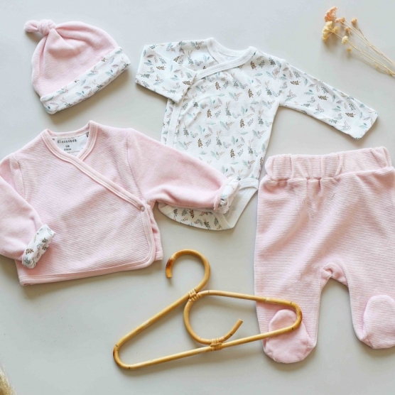 Conjunto de nascimento menina - Rose des bois Kinousses - 1
