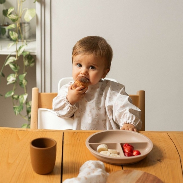 Lo necesario para las comidas del bebé - babero y kit de comida